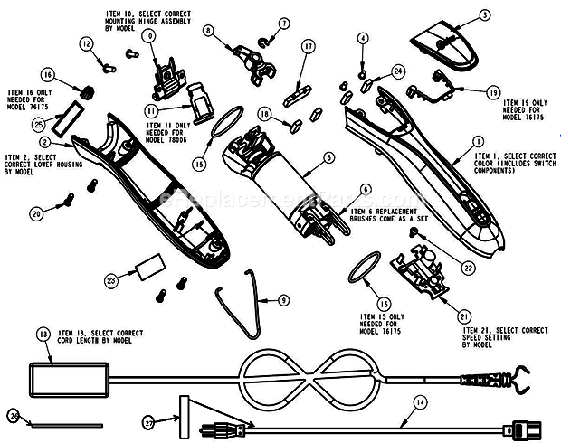 Oster 078006-124 (Fuchsia) A6 Slim Heavy Duty Clipper With_Detachable_Blade_No10 Diagram