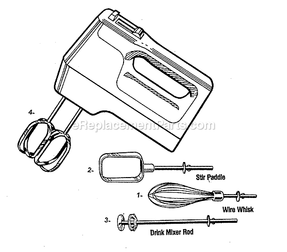Oster 2501 Hand Mixer Page A Diagram
