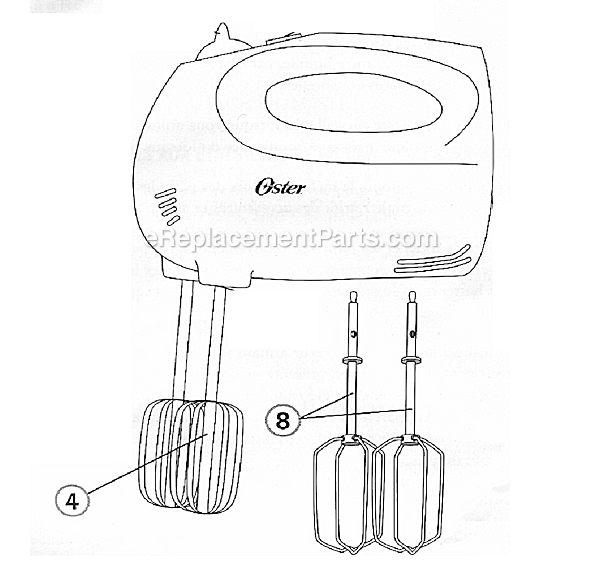 Oster 2532 6 Speed Hand Mixer Page A Diagram