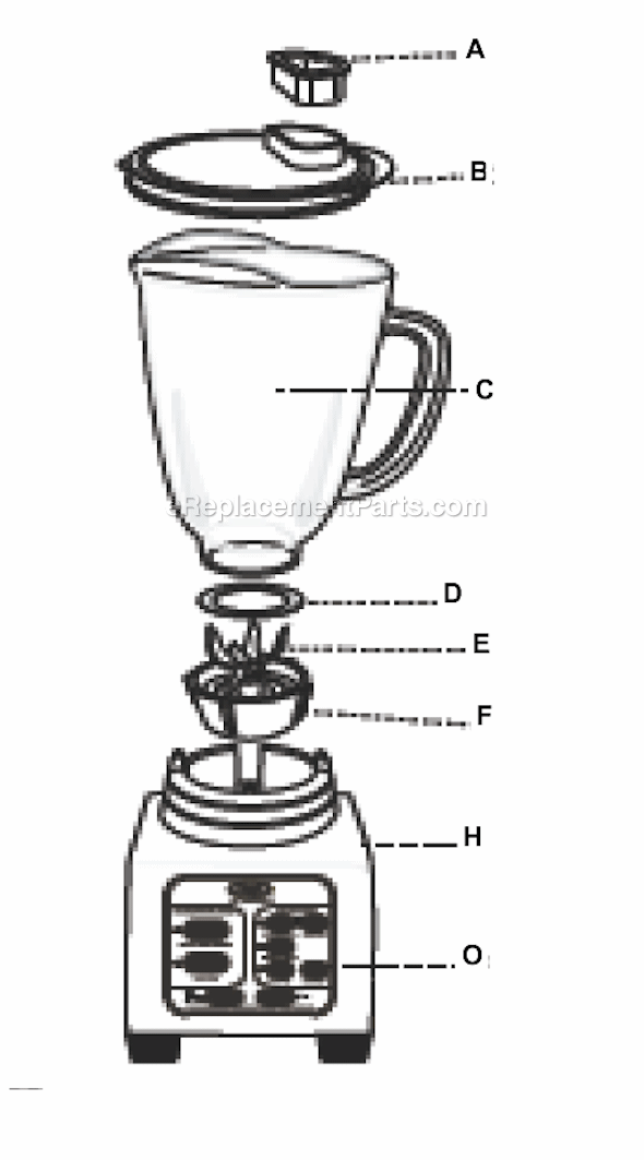 Oster BRLY07-B 7 Speed Blender Page A Diagram