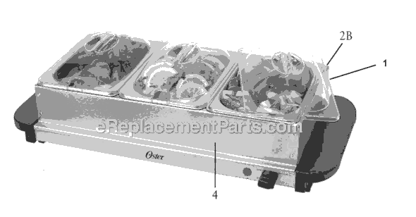 Oster CKSTBSTW05-015 Tripple Warmer Buffet Server Page A Diagram