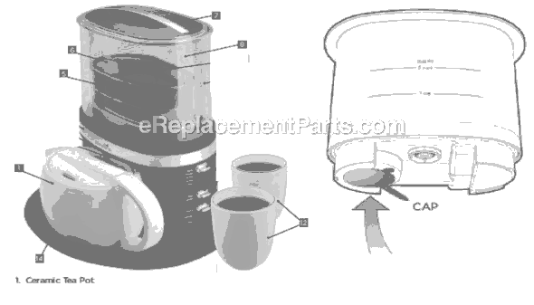 Oster TH1000 Tea Maker Page A Diagram