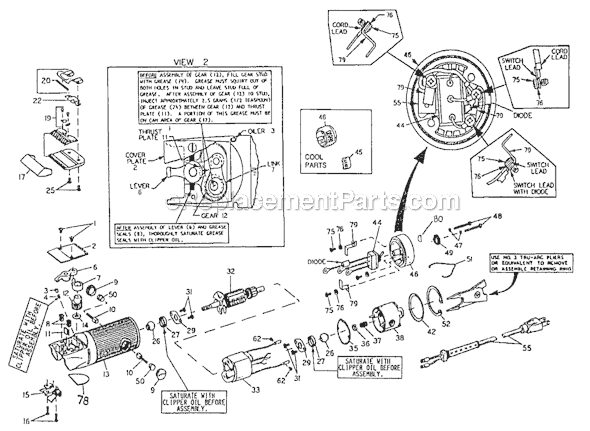 Oster Pro Titan76 (106349-E) Clipper Page A Diagram