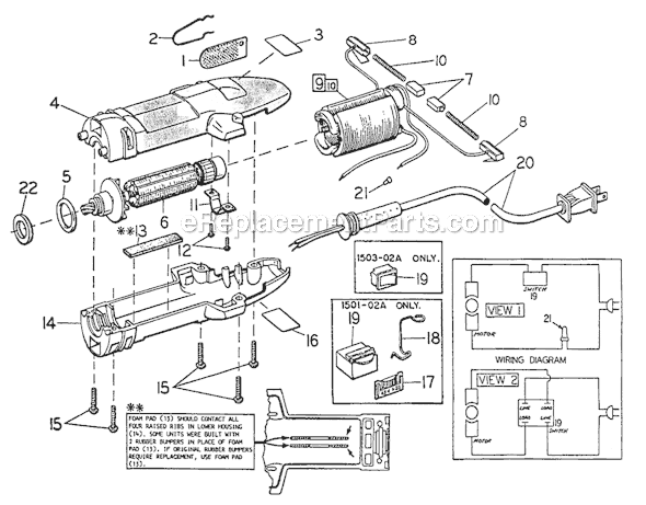 Oster Pro Clipmaster (M-8001) Large Animal Motor Assembly Clipper Page A Diagram