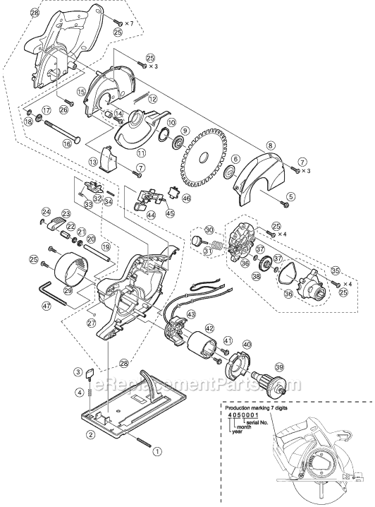 Panasonic EY3552 18V Cordless Circular Saw Page A Diagram