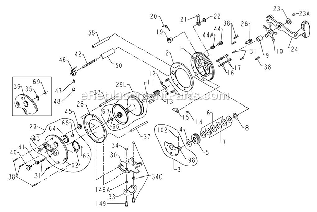 Penn 309M Levelwind Conventional Reel Page A Diagram