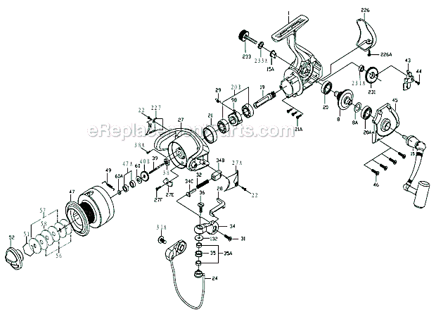 Penn CV4000 Captiva Spinning Reel Page A Diagram