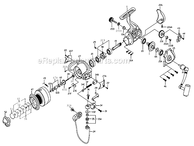 Penn CV5000 Captiva Spinning Reel Page A Diagram