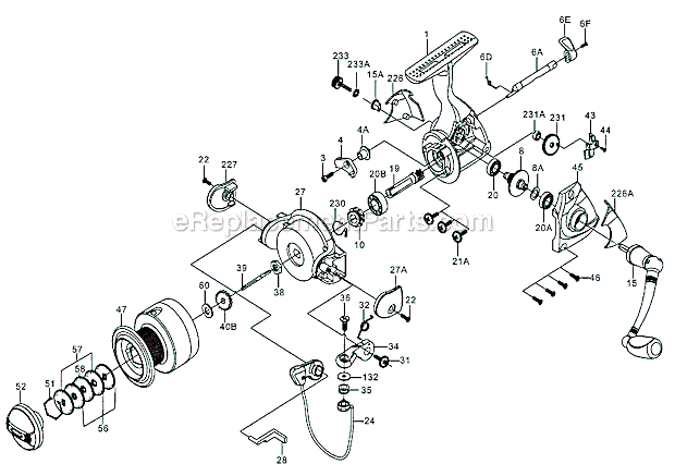 Penn CV500 Captiva Spinning Reel Page A Diagram