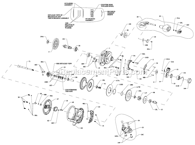 Penn FTH25NLD Fathom Lever Drag Conventional Reel Page A Diagram