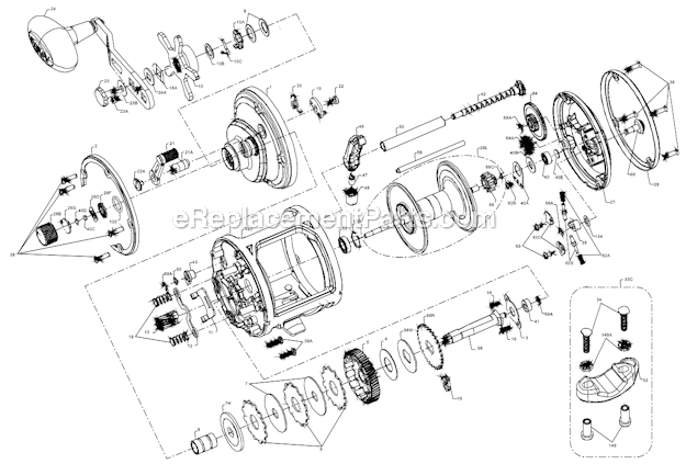 Penn SQL30LWLH Squall Level Wind Conventional Reel Page A Diagram