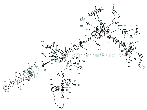 Penn SV2000 Silverado Series Spinning Reel Page A Diagram