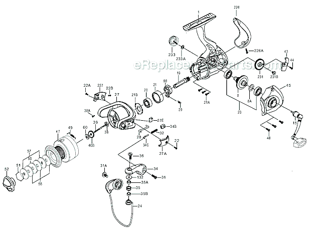 Penn SV6000 Silverado Series Spinning Reel Page A Diagram
