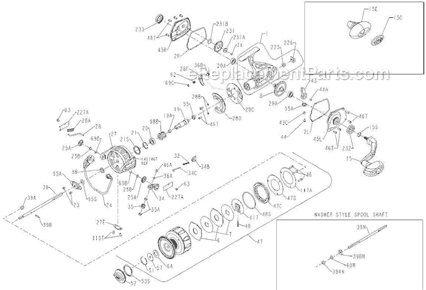 Penn TRQS5-B Torque Series Spinning Reel Page A Diagram