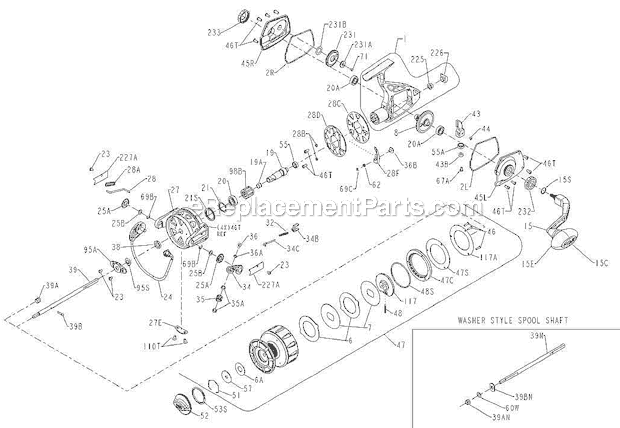 Penn TRQS7-G Torque Series Spinning Reel Page A Diagram