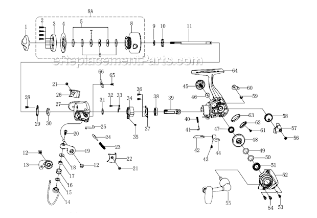 Pflueger 4520GX Trion Spinning Reel Page A Diagram