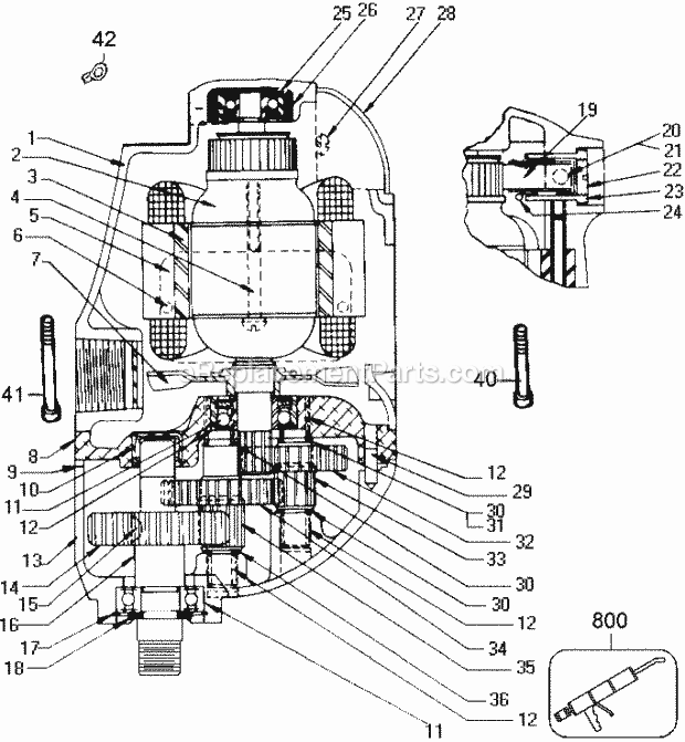 Black and Decker 1320-98 (Type 5) Gearmotor Default Diagram