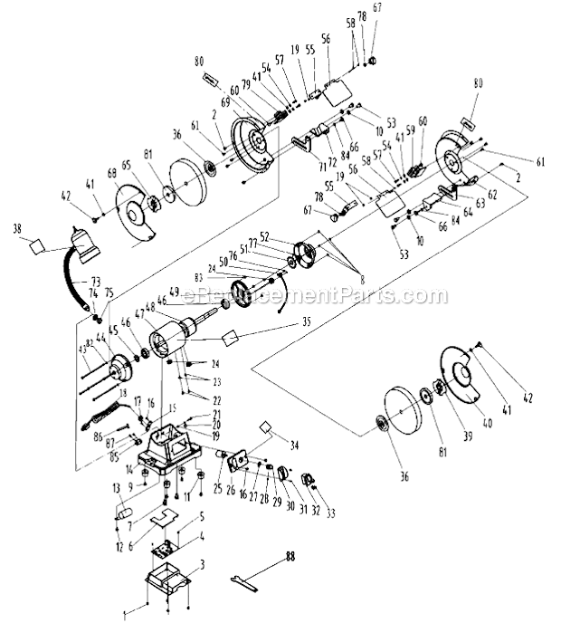 Delta 23-199 (Type 1) 8 in. Variable Speed Grinder with Toolless Quick Change Page A Diagram
