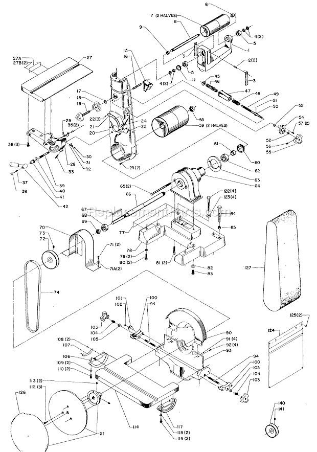 Delta 6" Belt 12" Disc Abrasive Finishing Machine Instructions & Parts PDF 