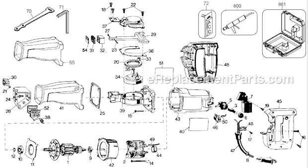 Black and Decker 3108K (Type 100) Electric Reciprocating Saw Page A Diagram