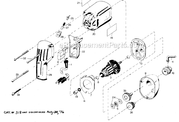 Black and Decker 318-06 (Type 1) 3/8 Drill Page A Diagram
