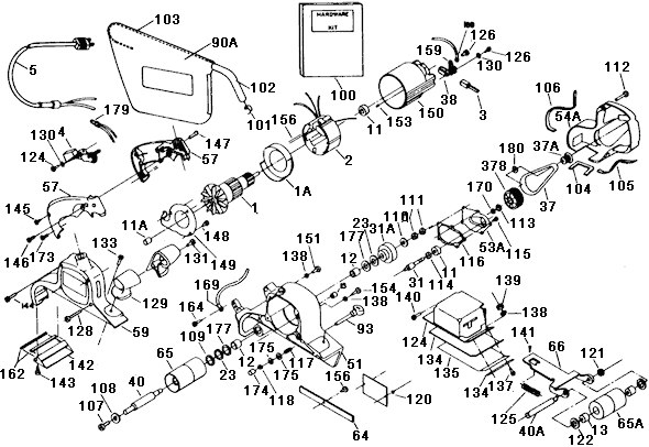 Porter Cable 337 Type 1 3x21 Belt Sander Page A Diagram