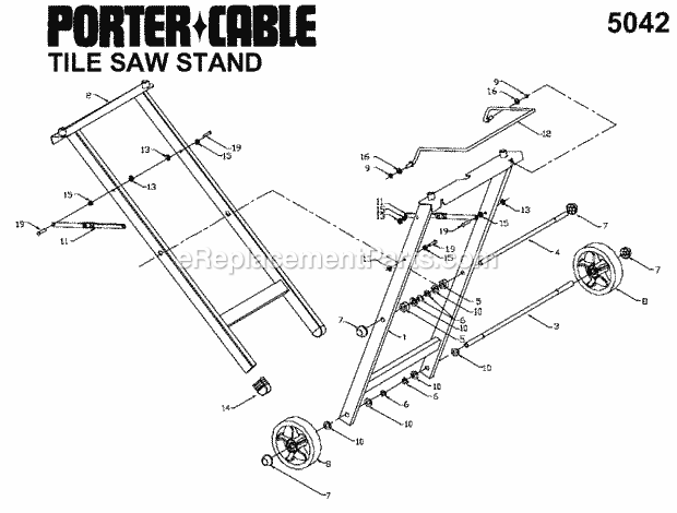 Porter Cable 5042 (Type 1) Stand /1500 Tile Saw Default Diagram