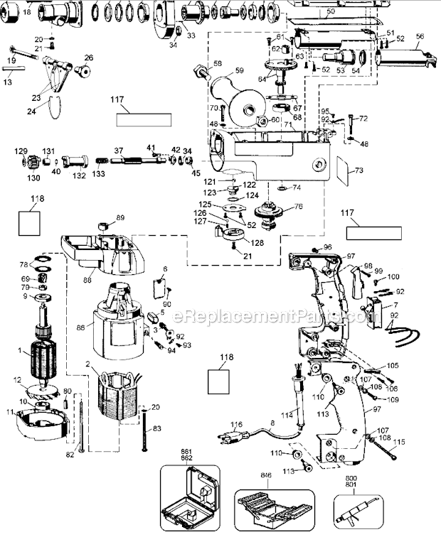 Black and Decker 5043K (Type 3) Macho III Rt. Hammer Kit Page A Diagram