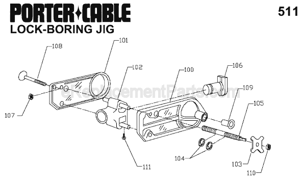 Porter Cable 511 Lock Boring Jig Page A Diagram
