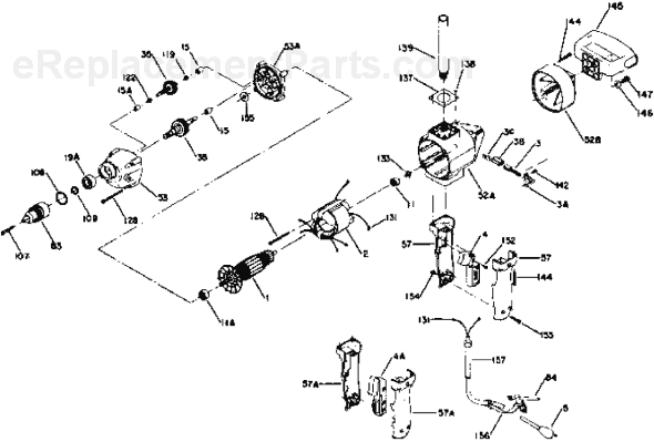 Porter Cable 635 TYPE 2 Electric Drill Page A Diagram