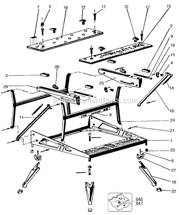 Black & Decker 79-033-BDK Type 13 Parts Diagram for Workmate