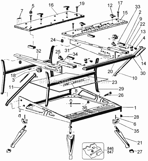 Black and Decker 79-034 (Type 4) Workmate 400 Work Center Page A Diagram