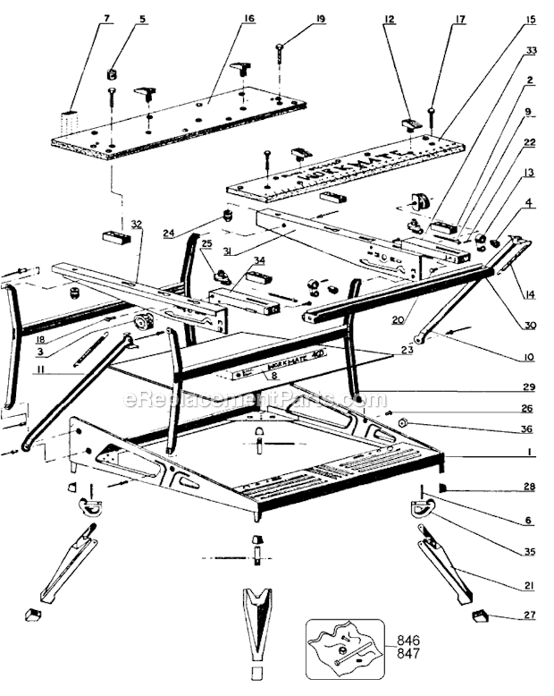 Black and Decker 79-041 Type 1 Workmate 400 Page A Diagram