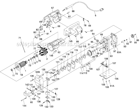 Porter Cable 97549 Type 3 Jig Saw Page A Diagram