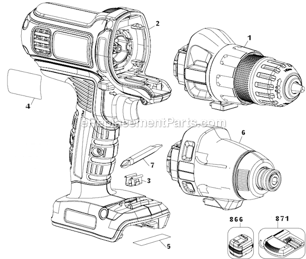 Black and Decker BDCDMT120IA (Type 1) 20V Drill Driver Page A Diagram