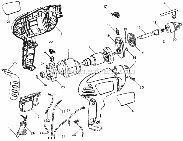 Black and Decker BH120-B3 (Type 1) Hammer Drill Page A Diagram