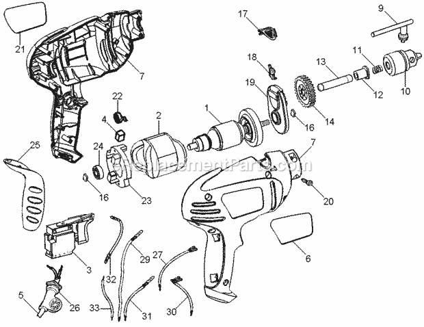 Black and Decker BH120-B3 (Type 2) Hammer Drill Page A Diagram
