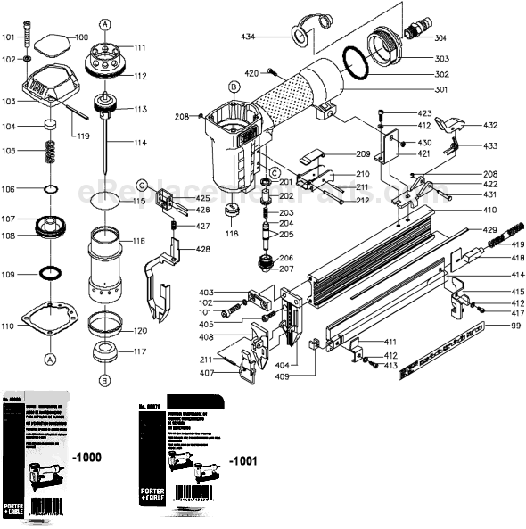 Porter Cable BN125 Brad Nailer Page A Diagram