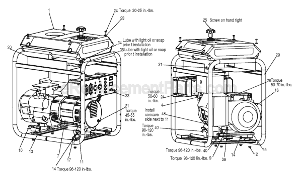 Porter Cable BSV750-W TYPE 3 Gas Powered Generator Page A Diagram