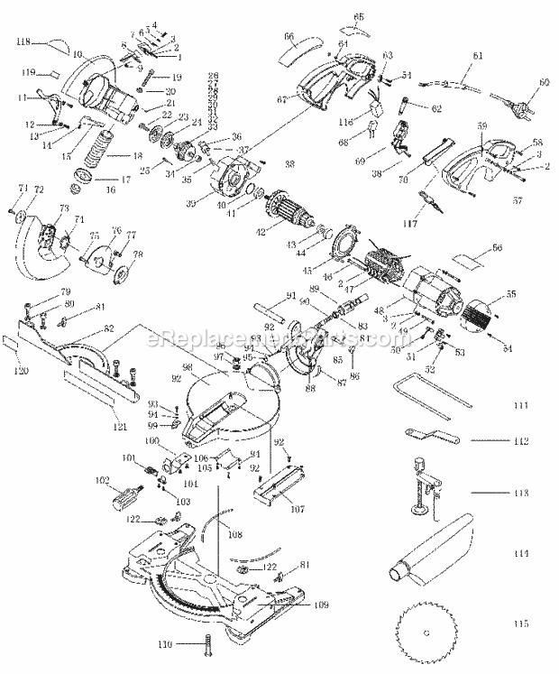 Black and Decker BT1400-B2 (Type 2) 10 Miter Saw Page A Diagram