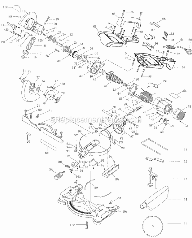 Black and Decker BT1400-B2 (Type 3) 10 Miter Saw Page A Diagram