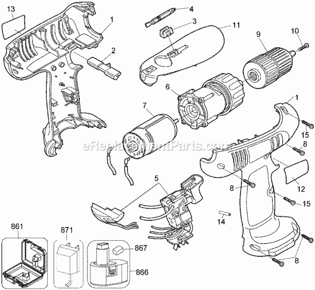 Black and Decker CD1200K (Type 2) 12v Drill Page A Diagram