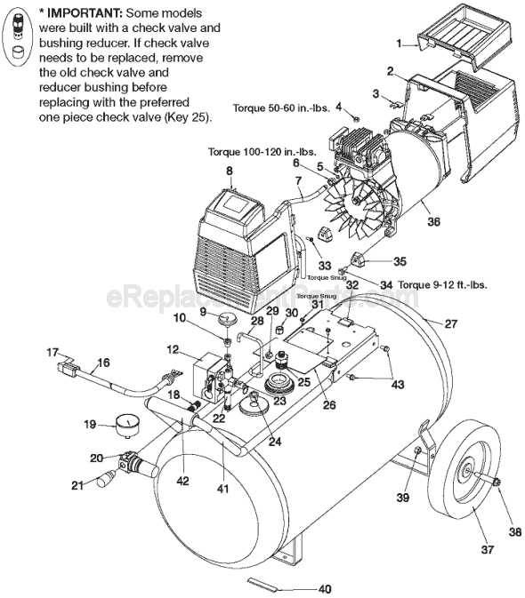 Porter Cable 15 Gal Air Compressor Cpf4515 Ereplacementparts Com