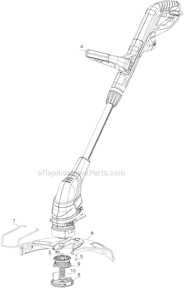 Black and Decker GH610 String Trimmer Page A Diagram