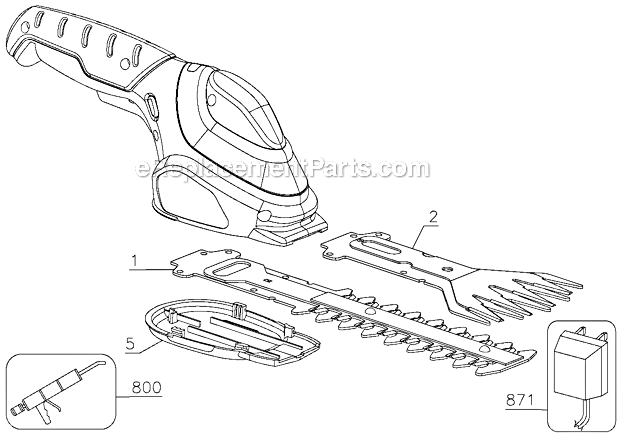 Black and Decker GSL35 Type 1 3.6V Grass Shear Page A Diagram