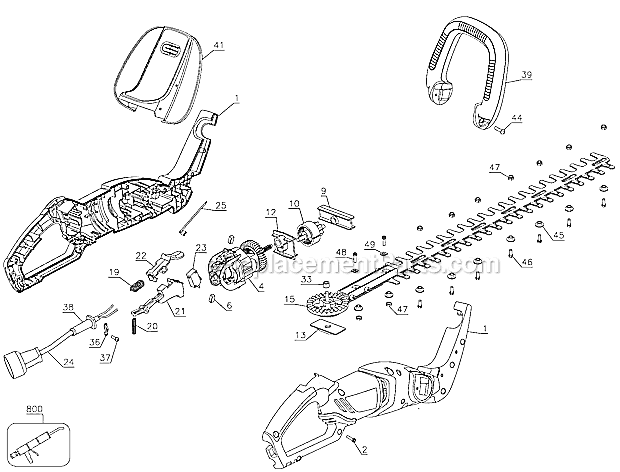 Black and Decker HH2450 Type 3 Hedge Trimmer Type 3 Page A Diagram