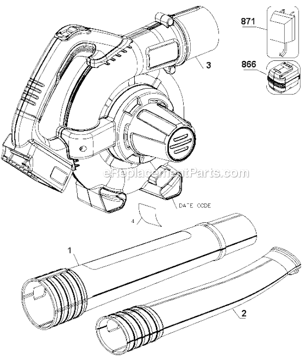 Black and Decker LSW36 Type 2 36V Lithium Sweeper Page A Diagram