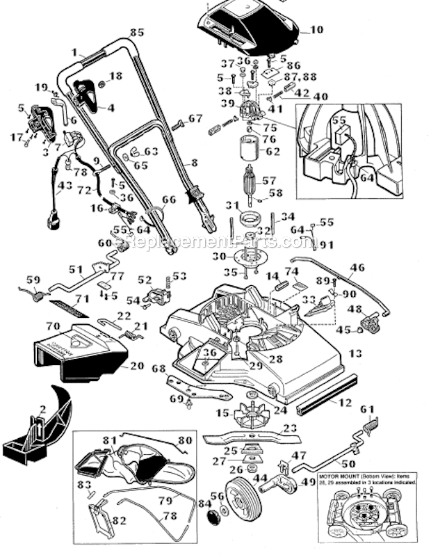 Black and Decker M2371B Type 2 18 Inch Mower Page A Diagram