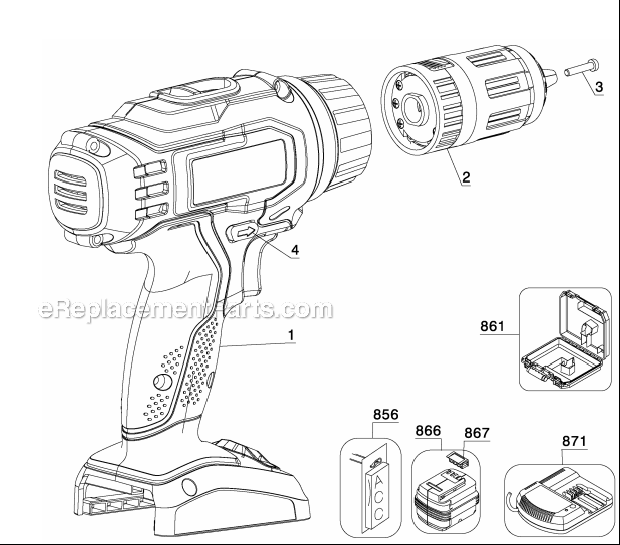 Porter Cable PC180HDK-2 (2) PC 18V Hammer Drill Kit Page A Diagram