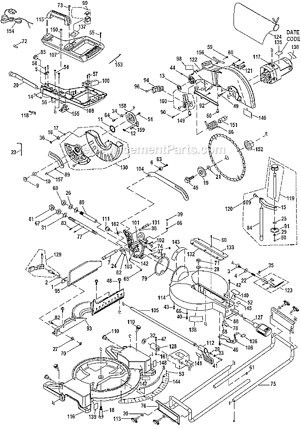 Porter Cable PCB120MS Miter Saw Page A Diagram